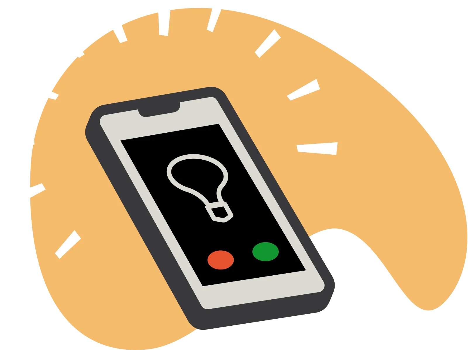 Illustration of a phone with a lightbulb on screen, representing a conversation about UX research